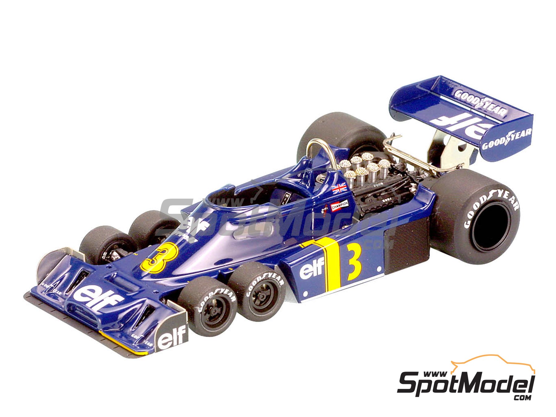 Tyrrell Ford P34 Six Wheels Tyrrell Racing Team sponsored by ELF - Dutch  Formula 1 Grand Prix 1976. Car scale model kit in 1/43 scale manufactured by